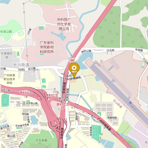 OpenStreetMap 截图，标记广州姊妹公司